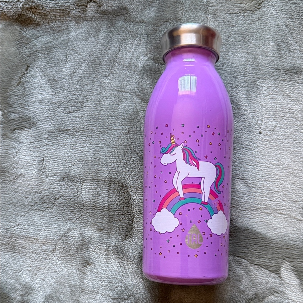 Unicorn Dreams Purple Kids Water Bottle
